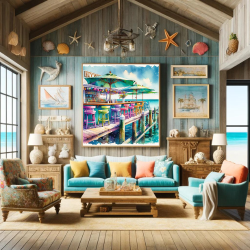 Transform Your Space with Spectrum Pier: Key West Esprit Canvas | Coastal Art Canvas, Stretched, 1.25"