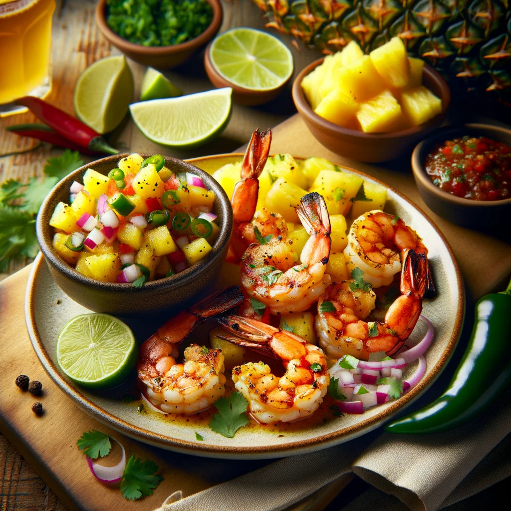 Caribbean Spiced Grilled Shrimp with Pineapple Salsa