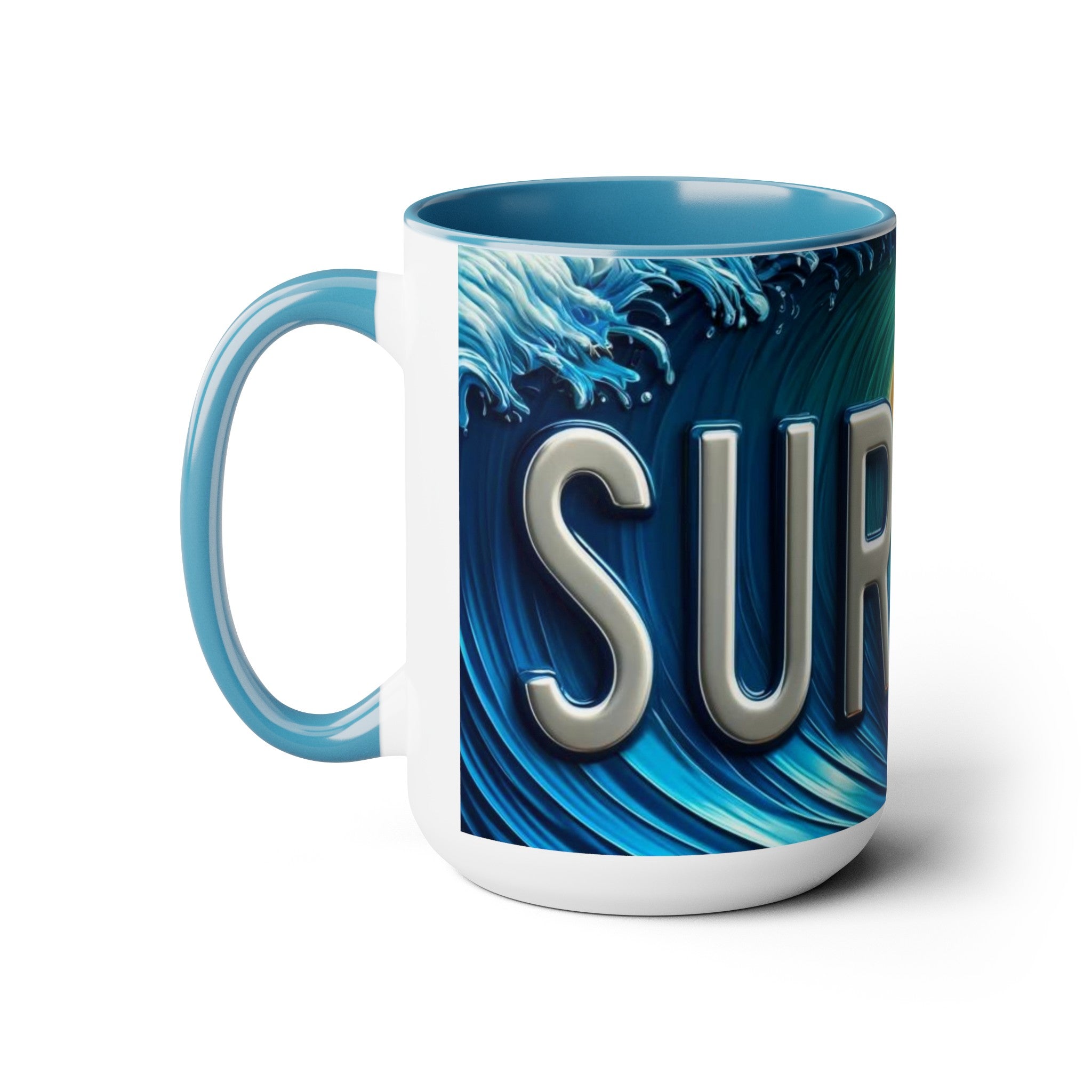 Embrace the Surf's Up Vibes Every Morning-Tone Coffee Mug, 15oz