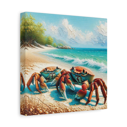 Dive into Oceanic Delight: The Double Sea Crab Artwork Matte Canvas, Stretched, 1.25"
