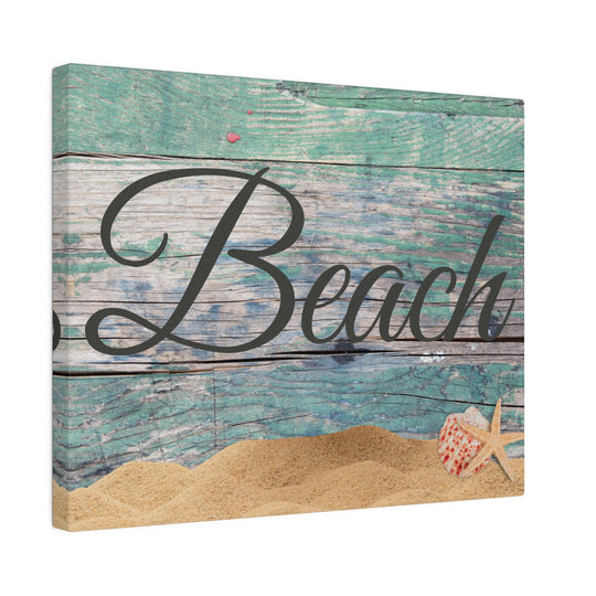 Experience the tranquil allure of the beach with our ethically sourced canvas artwork Canvas, Stretched, 0.75"