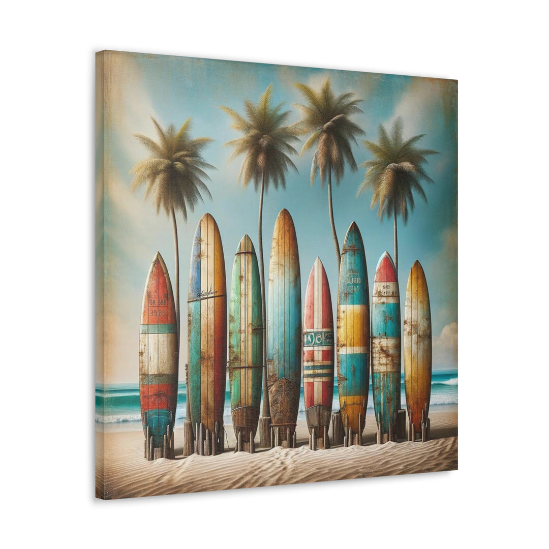 Dive Into Coastal Serinity With This Classic Canvas Surfboard Wall Art.