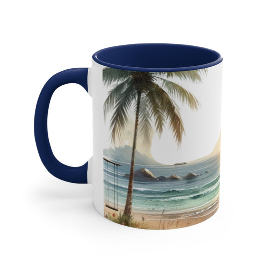 Discover Island Bliss with Our Stylish 11oz Ceramic Mug, Coffee Mug, 11oz