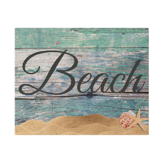 Experience the tranquil allure of the beach with our ethically sourced canvas artwork Canvas, Stretched, 0.75"