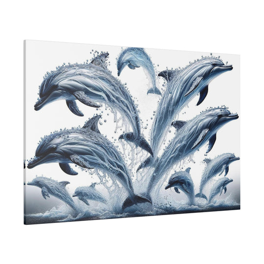Captivating Dolphin Art Piece: Enhancing Your Space Canvas, Stretched, 0.75"