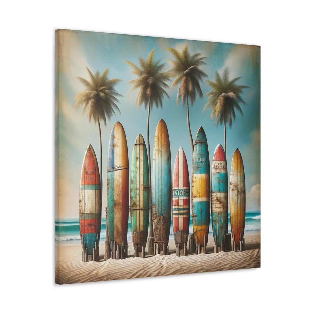 Dive Into Coastal Serinity With This Classic Canvas Surfboard Wall Art.