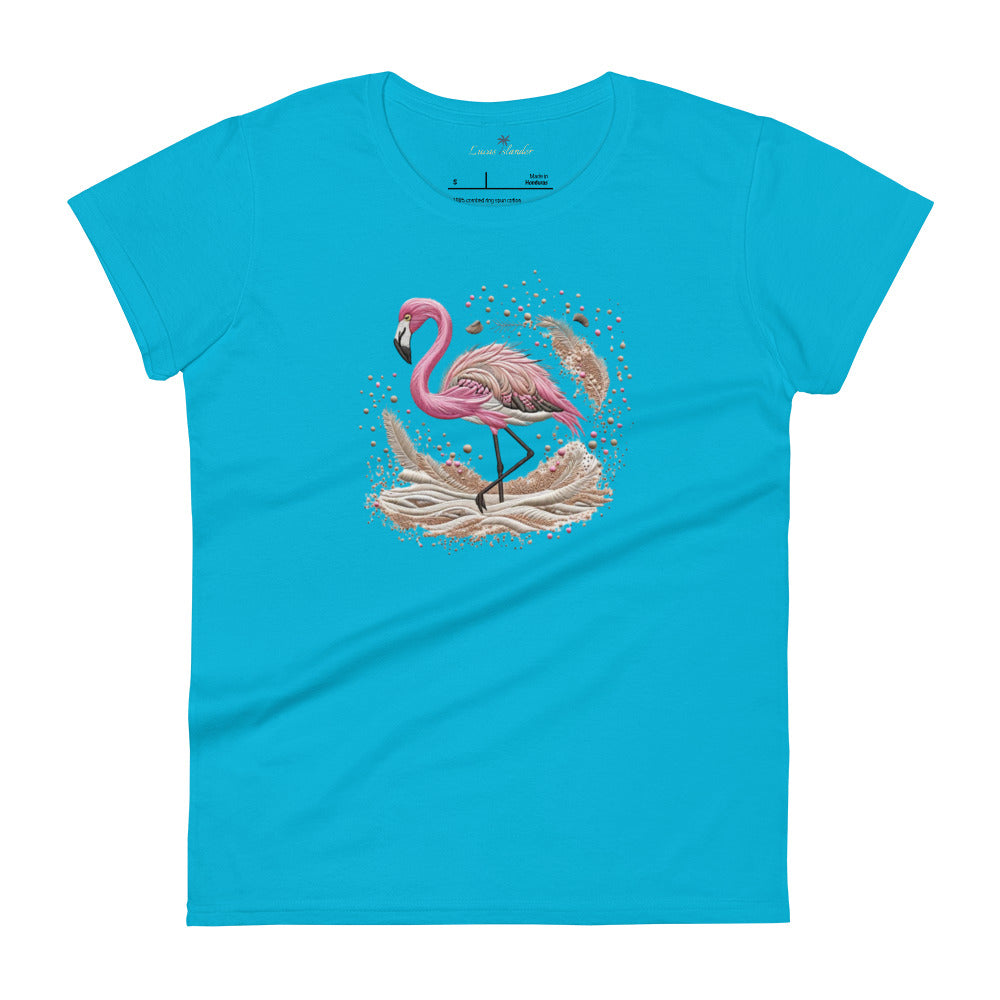 Escape to Paradise with Our Islander Flamingo and Beach Print T-Shirt | Lucas Islander Short Sleeve T-shirt
