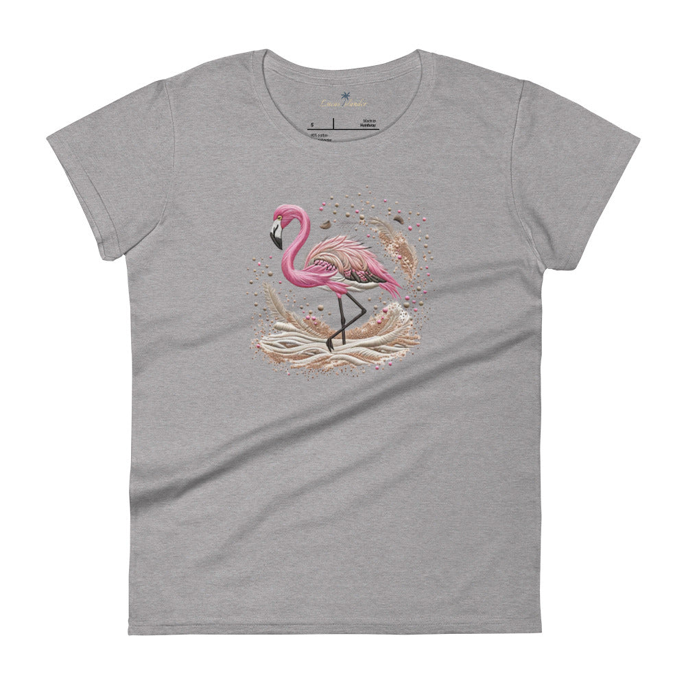 Escape to Paradise with Our Islander Flamingo and Beach Print T-Shirt | Lucas Islander Short Sleeve T-shirt