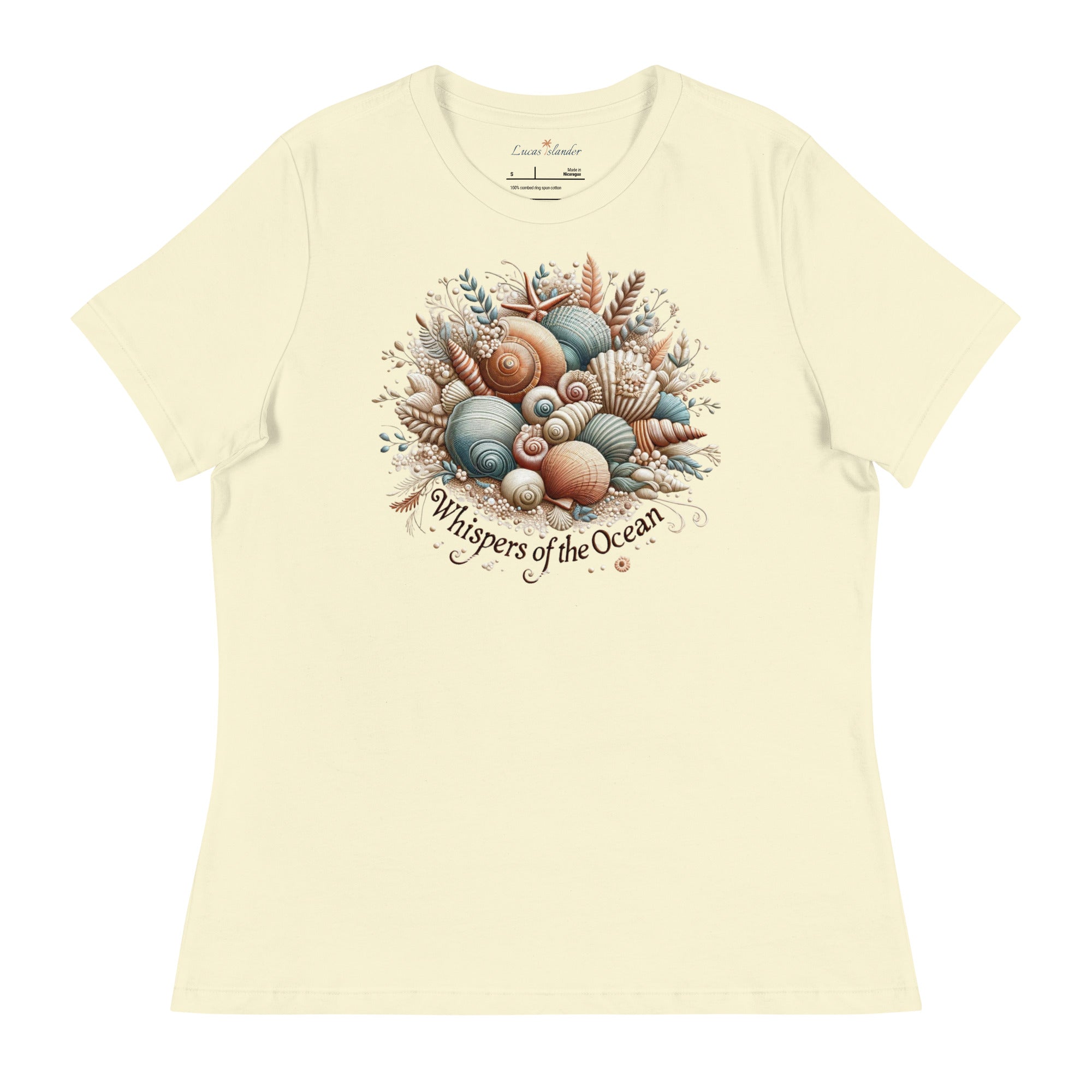 Embrace Oceanic Comfort: Whispers of The Ocean Print T-Shirt by Lucas Islander | Soft Cotton