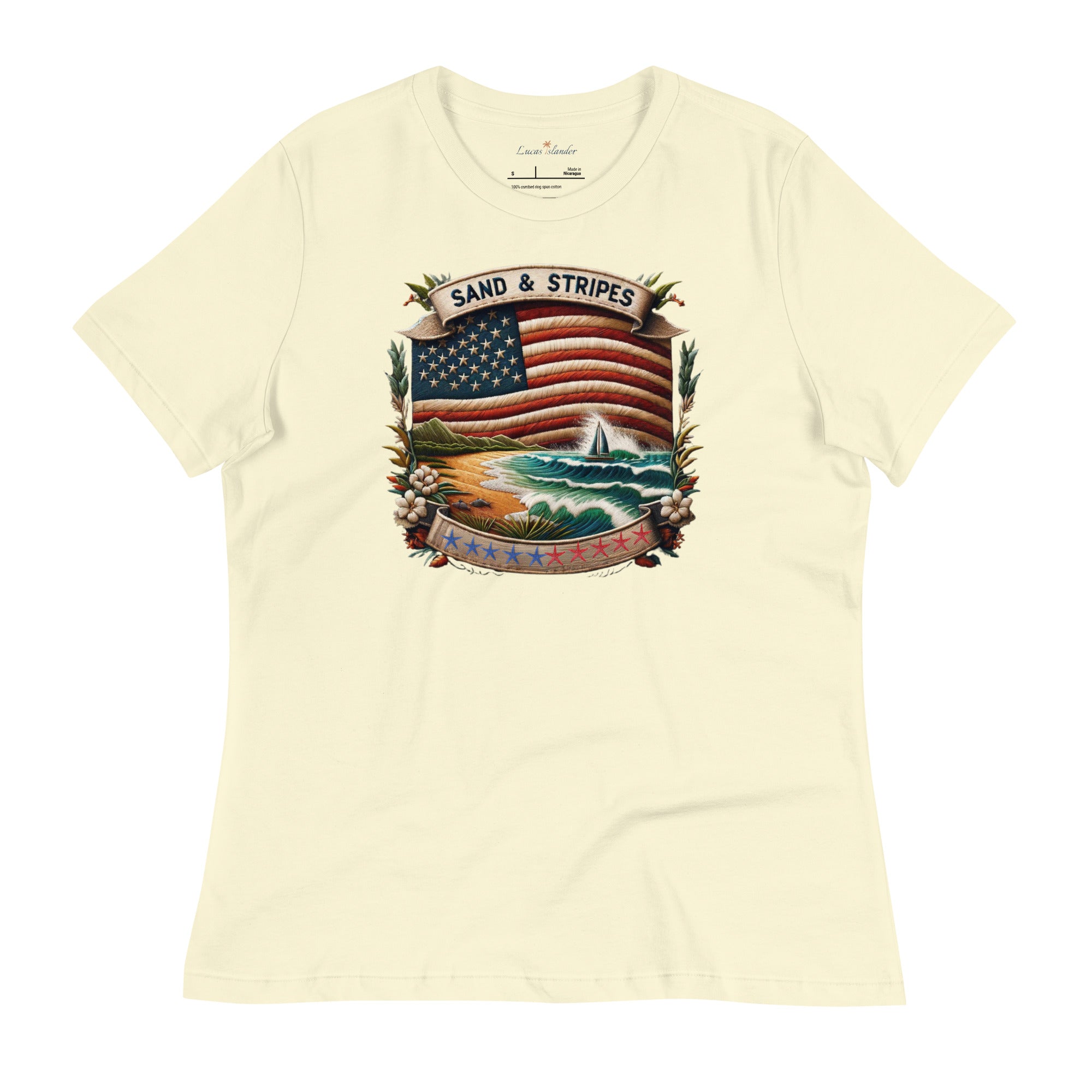 Discover Comfort and Style: Sands & Stripes T-shirt by Lucas Islander Relaxed T-Shirt