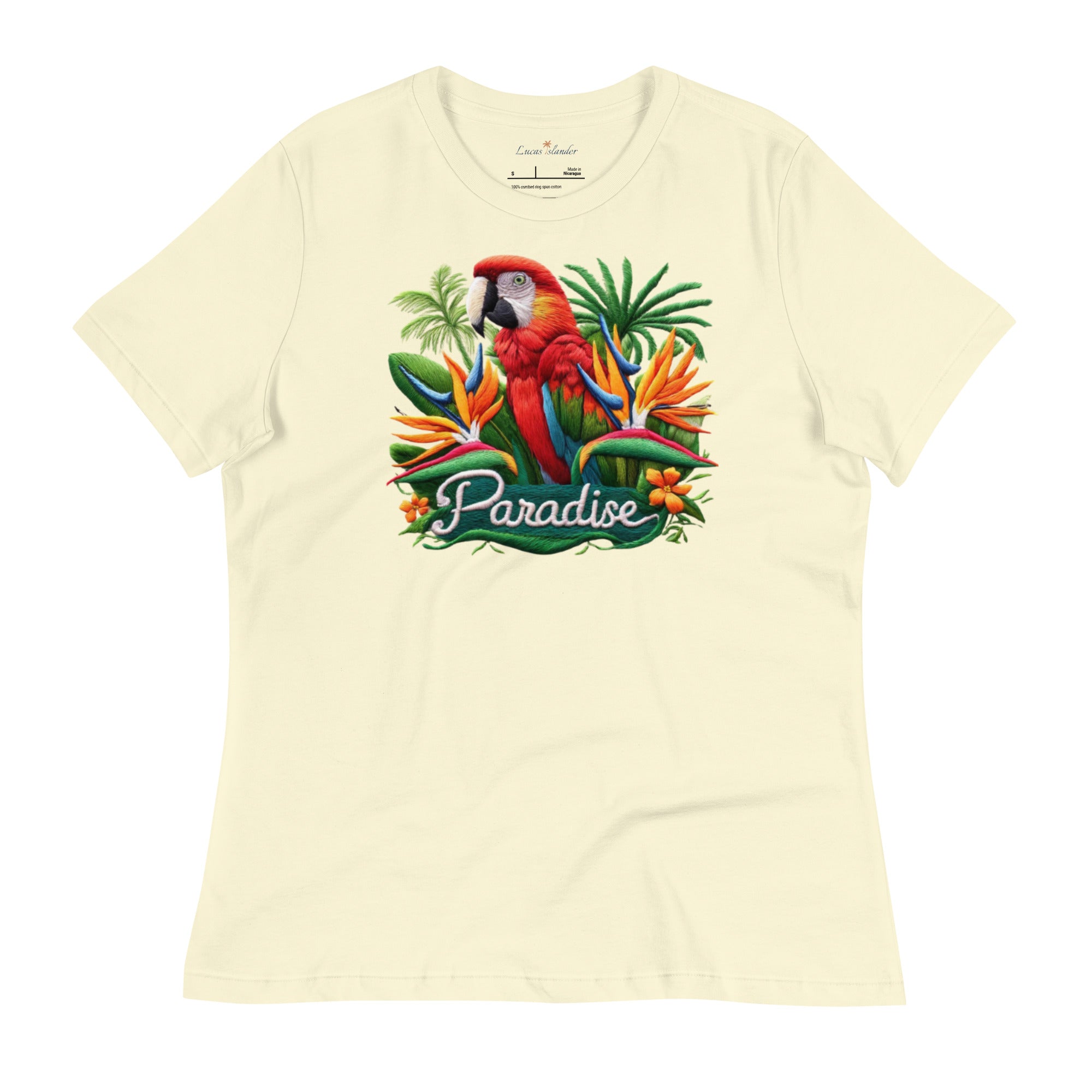 Dive into the vibrant world of island fashion with our Parrot T-shirt by Lusas Islander Relaxed T-Shirt