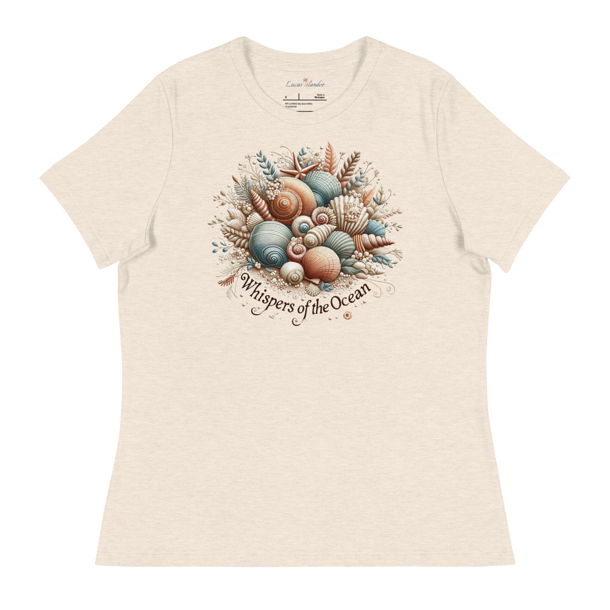 Embrace Oceanic Comfort: Whispers of The Ocean Print T-Shirt by Lucas Islander | Soft Cotton
