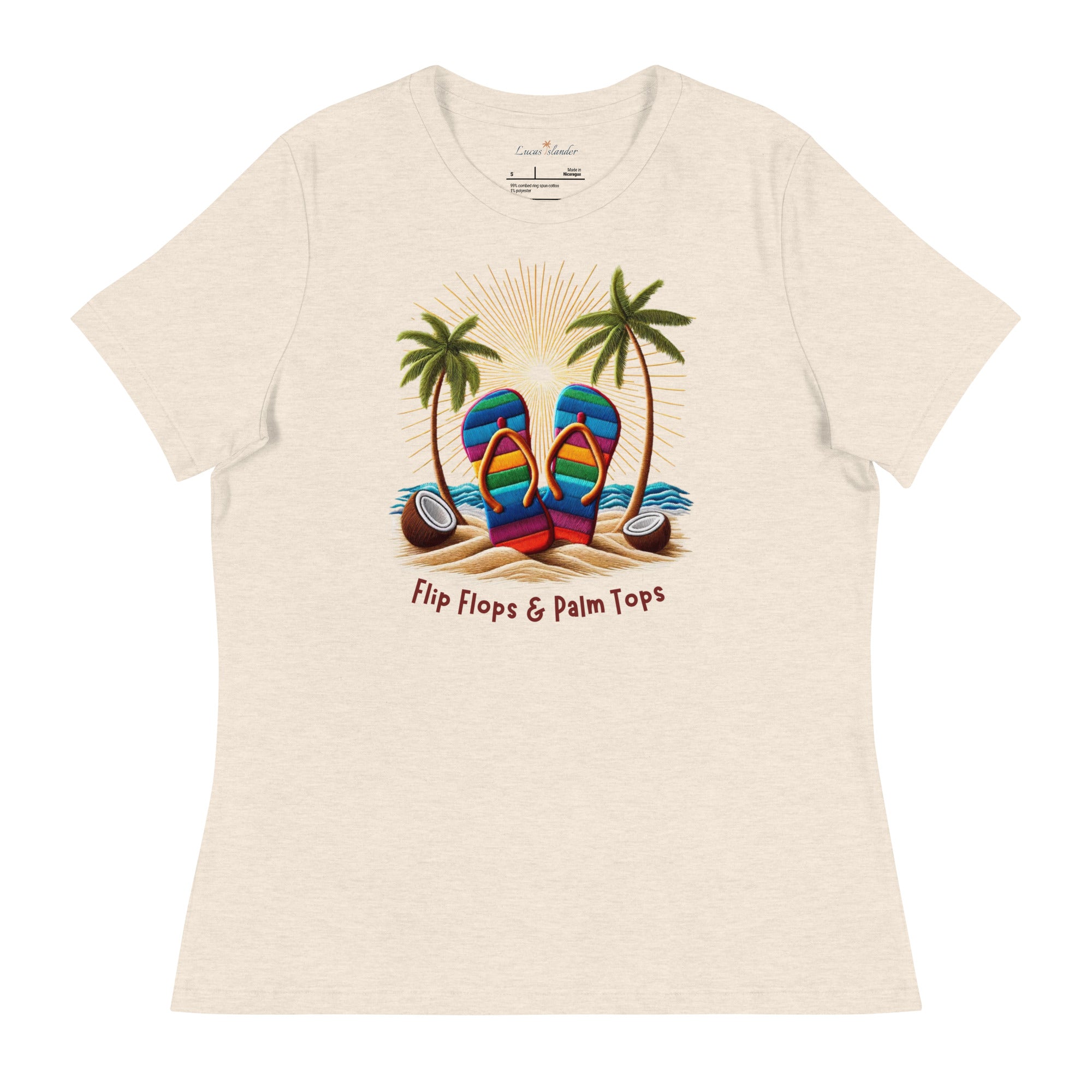Experience Everyday Luxury with the Flip Flops & Palm Tops Women's Tee