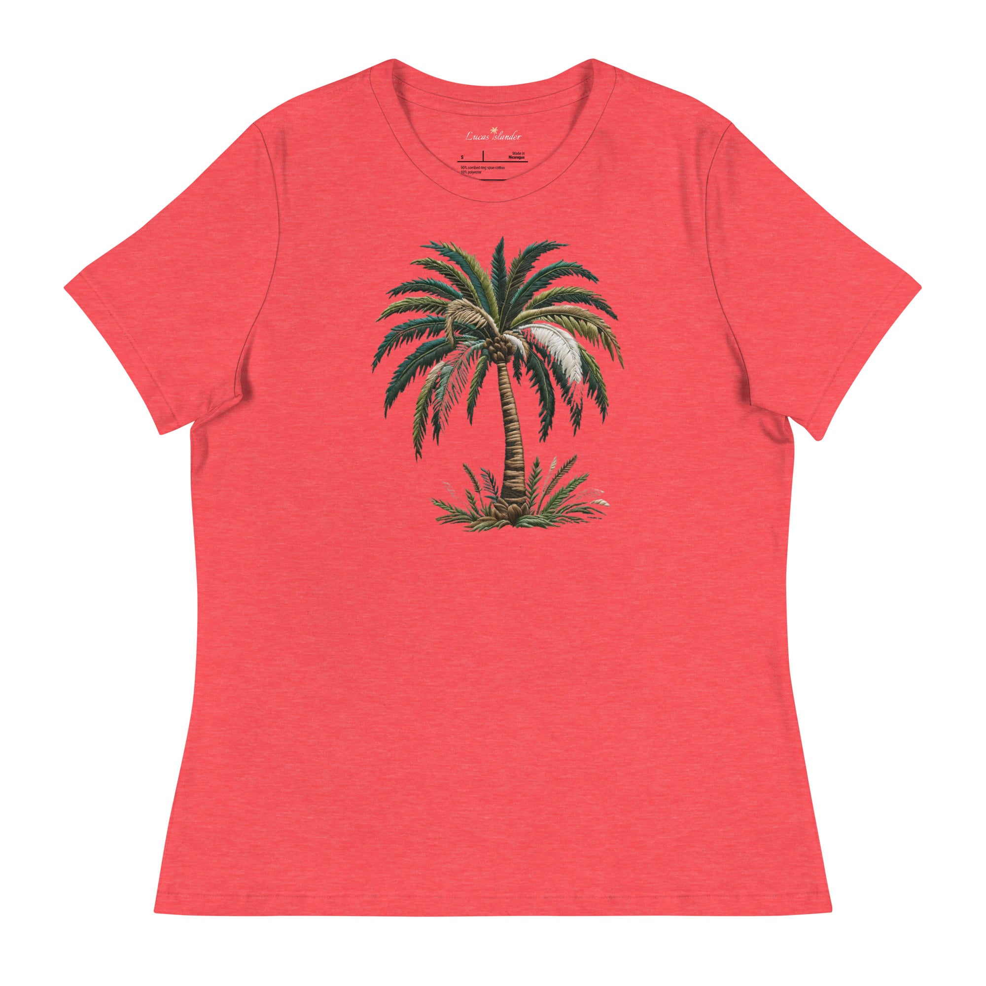 Unwind in Paradise: Lucas Islander's Palm Tree T-Shirt Women's Relaxed T-Shirt