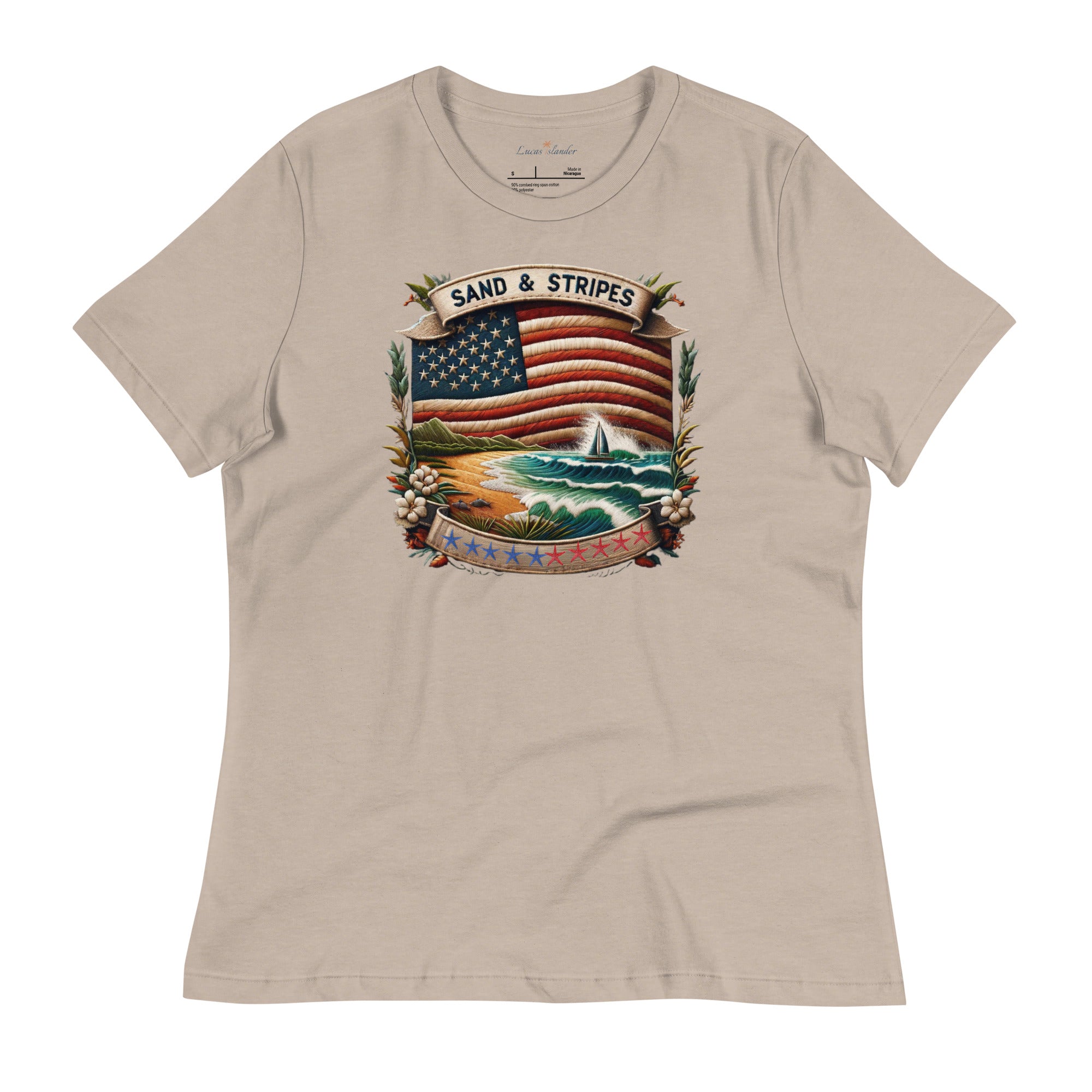 Discover Comfort and Style: Sands & Stripes T-shirt by Lucas Islander Relaxed T-Shirt